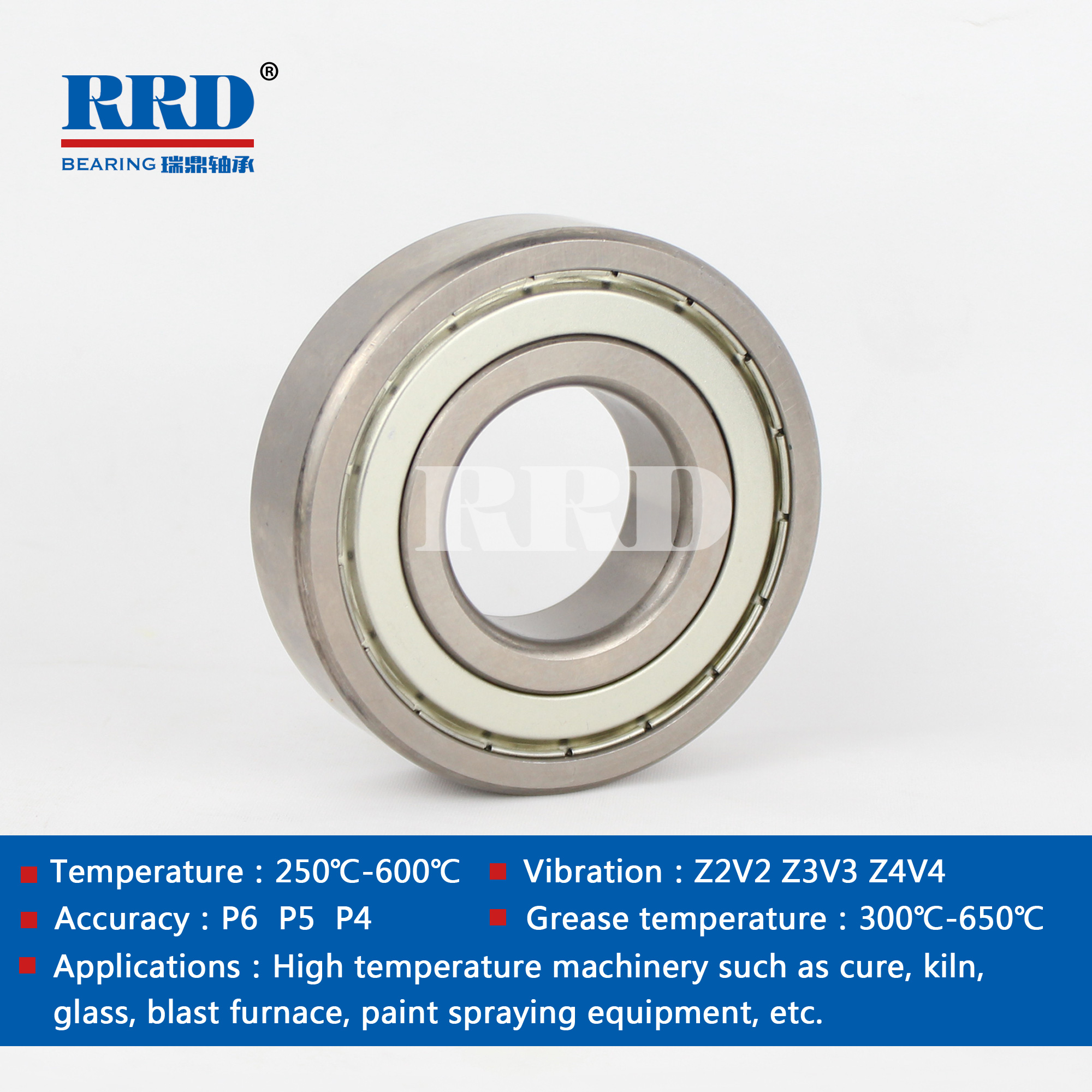 High temperature iron sealed deep groove ball bearings