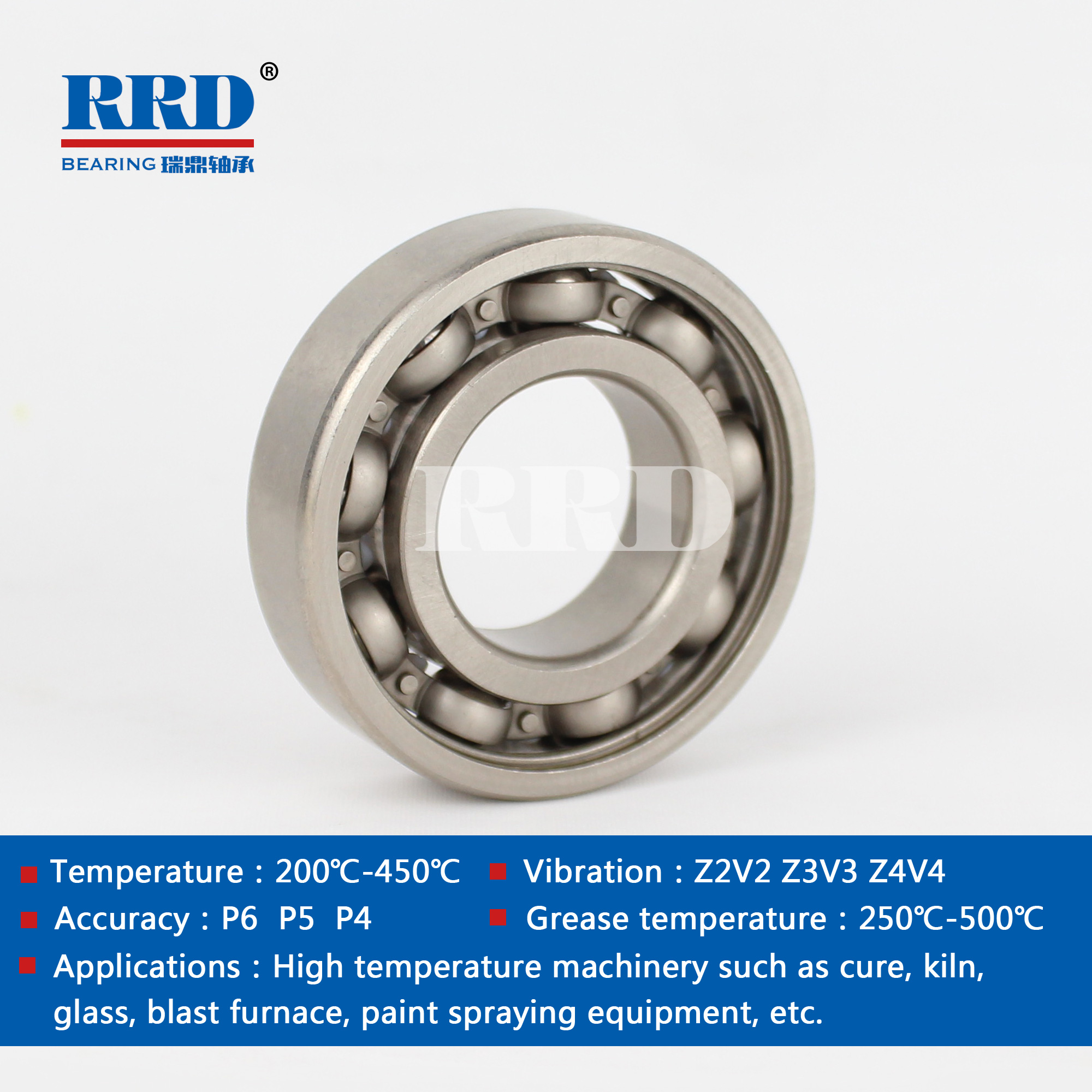 High temperature open type deep groove ball bearings